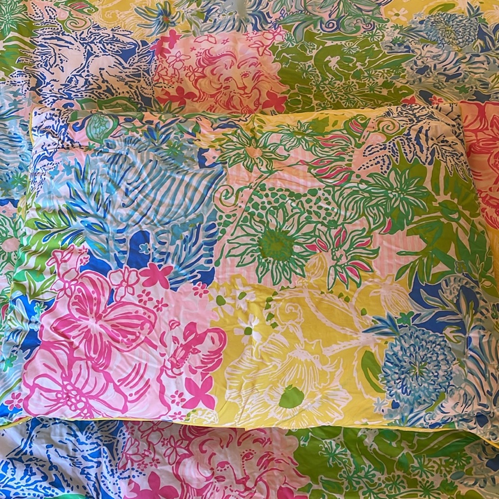 Lilly Pulitzer for Pottery Barn  Full / Queen Comforter Set  Cheek to Cheek - Picture 6 of 11